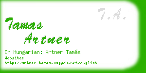 tamas artner business card